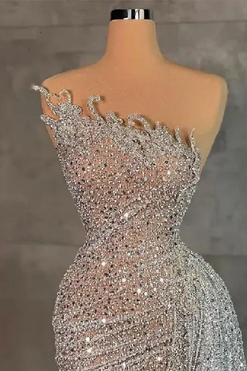 Strapless Sequins Sheath Prom Dress Tight Homecoming Dress