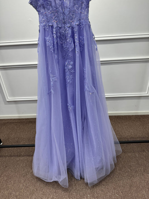 Strapless Sleeveless Tulle A-Line Prom Dress with Appliques - Prom Dresses