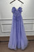 Strapless Sleeveless Tulle A-Line Prom Dress with Appliques - Prom Dresses
