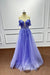 Strapless Sleeveless Tulle A-Line Prom Dress with Appliques - Prom Dresses