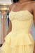 Strapless Sweetheart Corset Aline Evening Dress Chiffon Side Split Prom Dress - Prom Dress