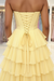 Strapless Sweetheart Corset Aline Evening Dress Chiffon Side Split Prom Dress - Prom Dress