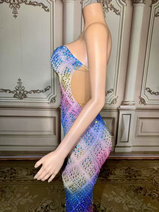 Strapless Sweetheart Rhinestone Sheath Prom Dress