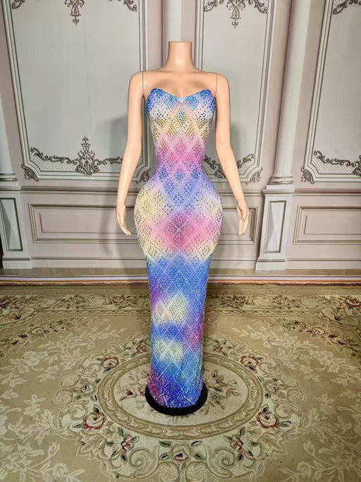 Strapless Sweetheart Rhinestone Sheath Prom Dress