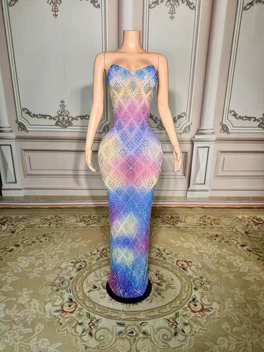 Strapless Sweetheart Rhinestone Sheath Prom Dress