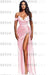 Stunning Blue Off-the-shoulder High Split Evening Dresses - Prom Dresses
