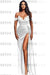 Stunning Blue Off-the-shoulder High Split Evening Dresses - Prom Dresses