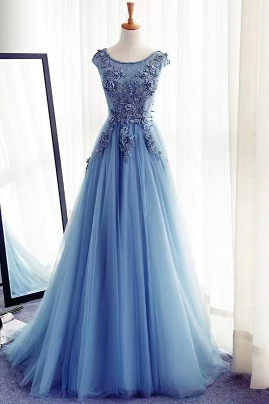 Sleeveless Maxi Tulle A - Line Regular Prom Dress mtcmz06319