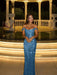 Stunning Off-the-Shoulder Mermaid Prom Dress with Sequins Dusty Blue