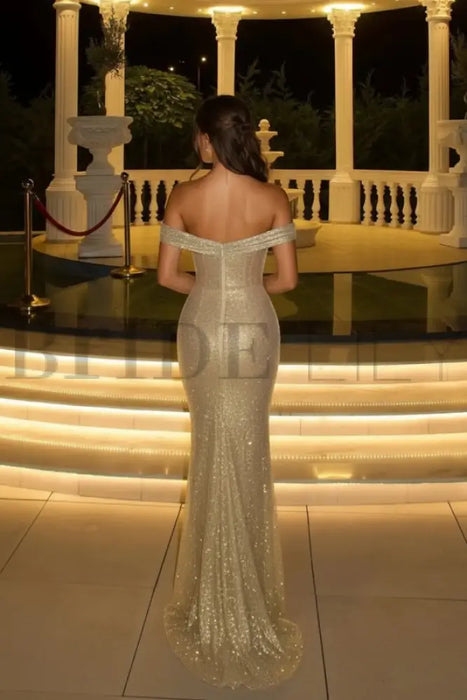 Stunning Off-the-Shoulder Mermaid Prom Dress with Sequins