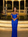 Stunning Off-the-Shoulder Mermaid Prom Dress with Sequins Royal Blue