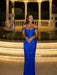 Stunning Off-the-Shoulder Mermaid Prom Dress with Sequins Royal Blue