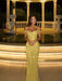 Stunning Off-the-Shoulder Mermaid Prom Dress with Sequins Yellow