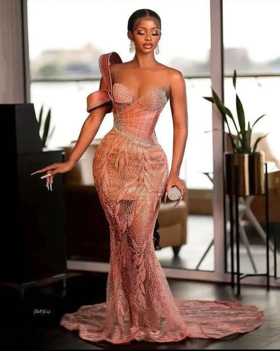 Stunning Sparkle Beadings Mermaid Evening Gown with Sequins - Evening Dresses