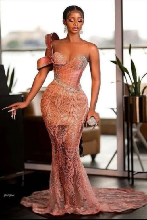 Stunning Sparkle Beadings Mermaid Evening Gown with Sequins - Evening Dresses