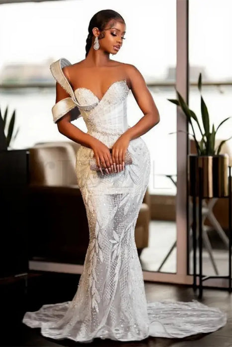 Stunning Sparkle Beadings Mermaid Evening Gown with Sequins - Evening Dresses