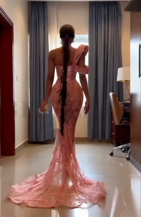 Stunning Sparkle Beadings Mermaid Evening Gown with Sequins - Evening Dresses