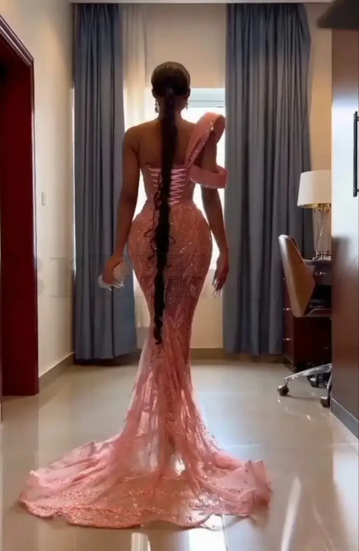 Stunning Sparkle Beadings Mermaid Evening Gown with Sequins - Evening Dresses