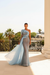 One-Shoulder Ice-Blue Sequined Mermaid Gown