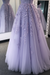 Stylish Backless Purple Lace Long Prom Dresses Lace Formal Dresses