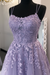 Stylish Backless Purple Lace Long Prom Dresses Lace Formal Dresses