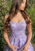 Stylish Purple Lace Long Prom Dresses, Purple Formal Evening Dresses Aline