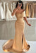 Stylish Off-the-Shoulder Ruched Satin Mermaid Prom Dress