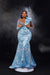 Stylish One-Shoulder Deep V-Neck Mermaid Prom Dress with Appliques