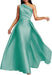 Stylish One-Shoulder Satin Ruched A-Line Prom Dress Long Evening Gown - Prom Dress
