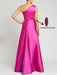 Stylish One-Shoulder Satin Ruched A-Line Prom Dress Long Evening Gown - Prom Dress