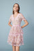 Stylish Short Sleeves V-Neck Pink Short Lace Dress Aline Knee Length Daily Wear Dress - Pink / S - Dresses