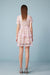 Stylish Short Sleeves V-Neck Pink Short Lace Dress Aline Knee Length Daily Wear Dress - Dresses