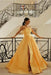 Stylish Strapless Satin Ruched A Line Prom Dresses with Slit