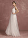 Summer Wedding Dresses 2021 Lace Empire Waist Bridal Gown Illusion Sleeveless Round Neck A Line Floor Length Bridal Dress