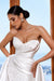 Sweetheart Beading Wedding Dress Sleeveless Satin Bridal Dress with Detachable Train