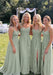 Women's Chiffon Bridesmaid Dresses Long Evening Formal Gown with Slit
