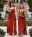 Women's Chiffon Bridesmaid Dresses Long Evening Formal Gown with Slit