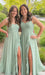 Women's Chiffon Bridesmaid Dresses Long Evening Formal Gown with Slit
