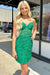 Emerald Lace Sweetheart Tight Short Homecoming Dress