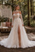 Sweetheart Lace Long Sleeve Tulle A-Line Bridal Gown with High Slit