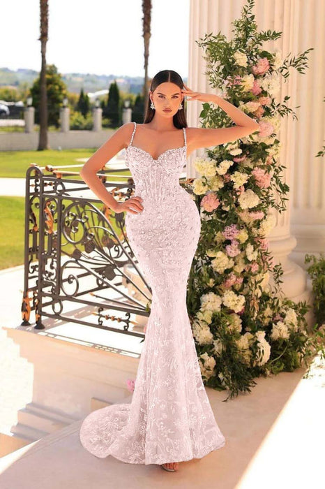 Sweetheart Lace Mermaid Tulle Prom Dress with Beads Appliques - Prom Dresses