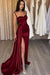 Sweetheart Mermaid Evening Dress Satin With Split - Prom Dresses