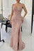 Sweetheart Lace Mermaid Evening Dress Sequins Corset Prom Dress with Appliques