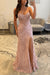 Sweetheart Lace Mermaid Evening Dress Sequins Corset Prom Dress with Appliques