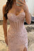 Sweetheart Lace Mermaid Evening Dress Sequins Corset Prom Dress with Appliques