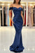 Sweetheart Off-the-Shoulder Pleated Long Prom Formal Dress in Royal Blue