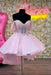 Off-the-Shoulder Tulle Aline Homecoming Dress Short Pink Cocktail Dress