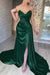 Sweetheart Pleated Satin Evening Dress Long High Slit