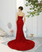 Sweetheart Red Sequins Prom Dress with High Slit Sleeveless