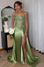 Sweetheart Ruched Satin Beadings Mermaid Prom Dress with Side Slit - Prom Dresses